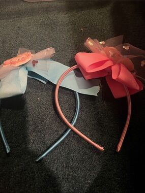 NWOT micky mouse Girls Pink and Light Blue Bow Headbands - Kids Hair Accessories